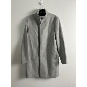 Theory Belvin OP Modus Melton Wool Cashmere Stand Collar Coat Grey XL K0771419